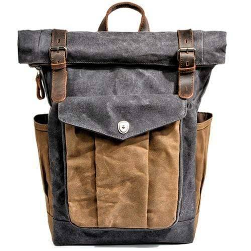 Rugged Men's Vintage Canvas Leather Backpack