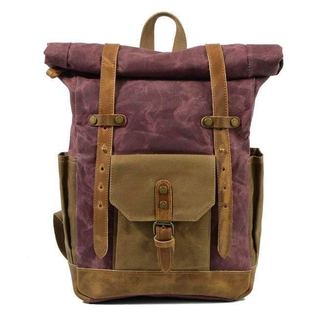 Rugged Men's Vintage Canvas Leather Backpack