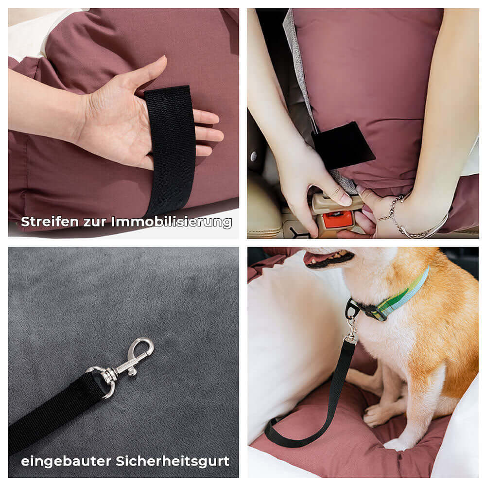 Safe Dog Car Seat with Protective Cushions