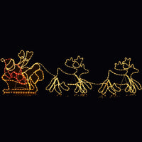 Santa, Reindeer and Sleigh - 230 cm with LED Lights