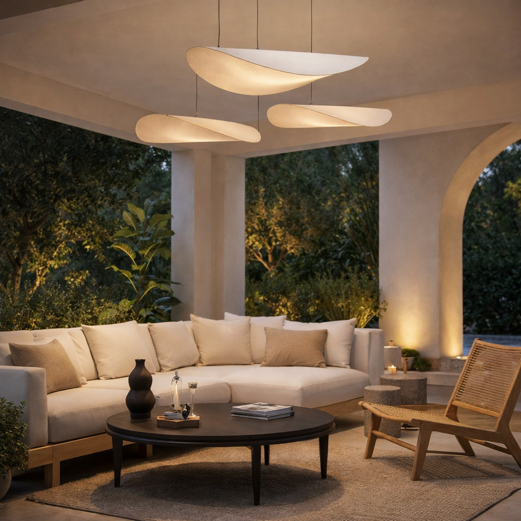 Scandinavian Style White Pendant Light - Modern Hanging Fixture - Minimalist Design - Image 2