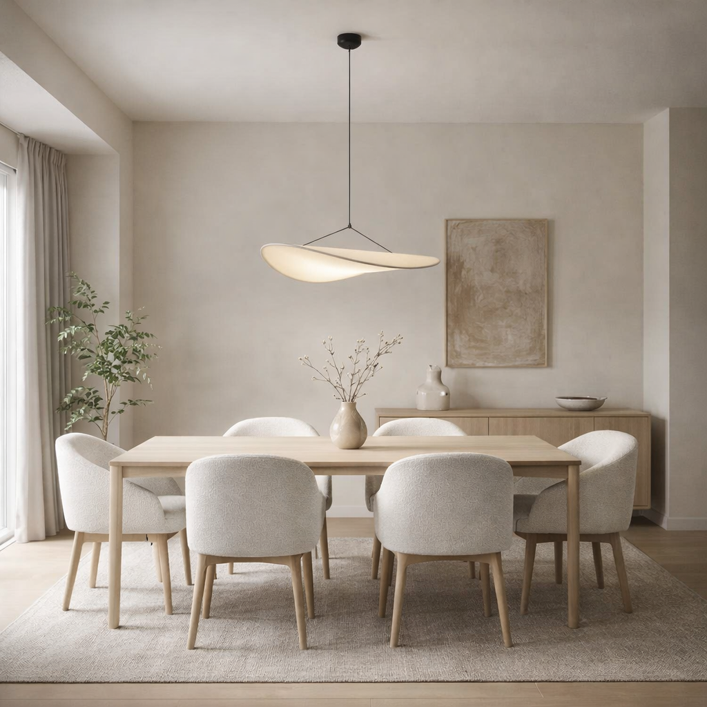 Scandinavian Style White Pendant Light - Modern Hanging Fixture - Minimalist Design - Image 3