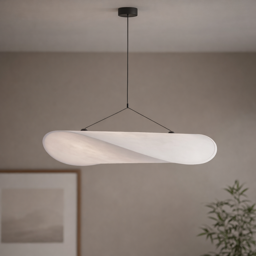 Scandinavian Style White Pendant Light - Modern Hanging Fixture - Minimalist Design - Image 4