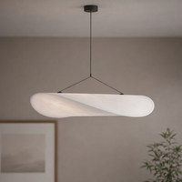 Scandinavian Style White Pendant Light - Modern Hanging Fixture - Minimalist Design