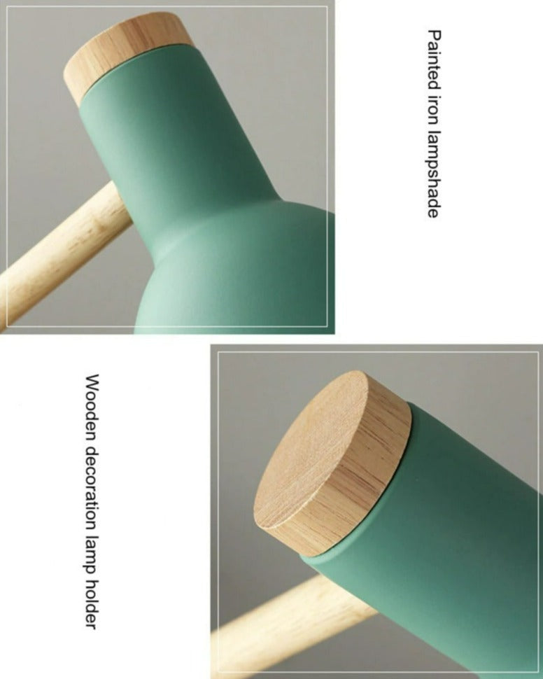Scandinavian Wooden Desk Lamp with Foldable Design