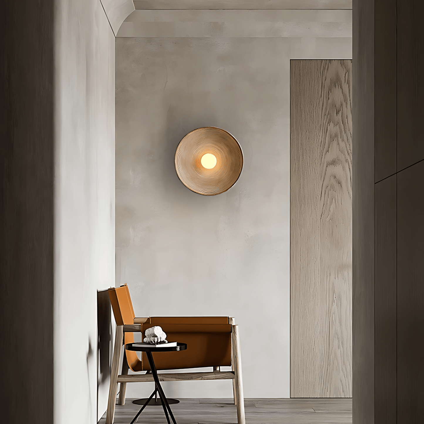 Sculptural Wooden Wall Lamp - Minimalist Design - Modern Wall Sconce - Image 2