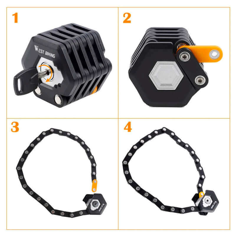 Secure Bicycle Lock - Folding Lock 78cm