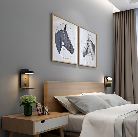 Shelf Night Light - Bedside USB Charging - Minimalist Wall Sconce - Image 1