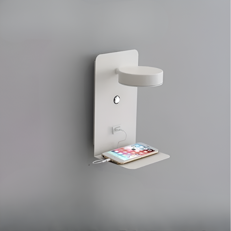 Shelf Night Light - Bedside USB Charging - Minimalist Wall Sconce - Image 6