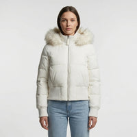 Short Quilted Winter Jacket with Hood