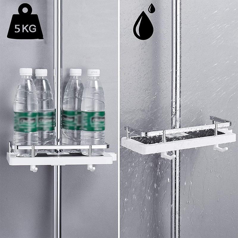 Shower Caddy - Stainless Steel - White & Chrome Finish - Bathroom Organizer - Image 4