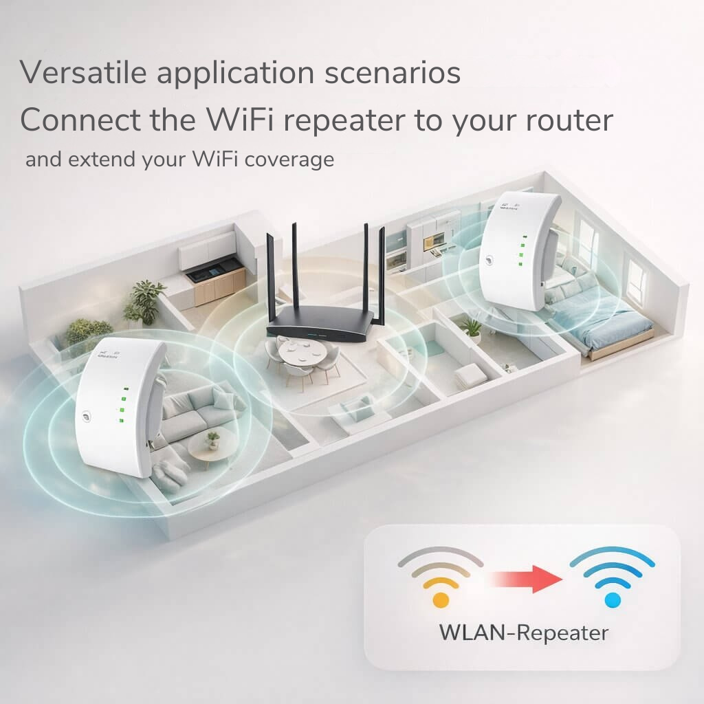 Signal Booster | Extended Range | Easy Plug and Play Setup | WiFiora