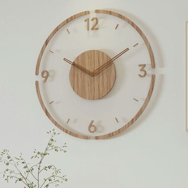 Silent Nordic Wooden Wall Clock 35 cm