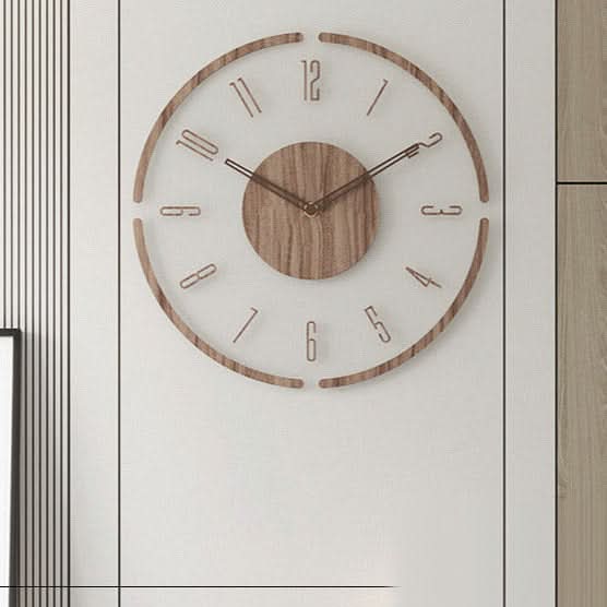 Silent Nordic Wooden Wall Clock 35 cm