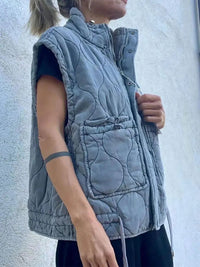 Sleeveless Cotton Vest with Pockets