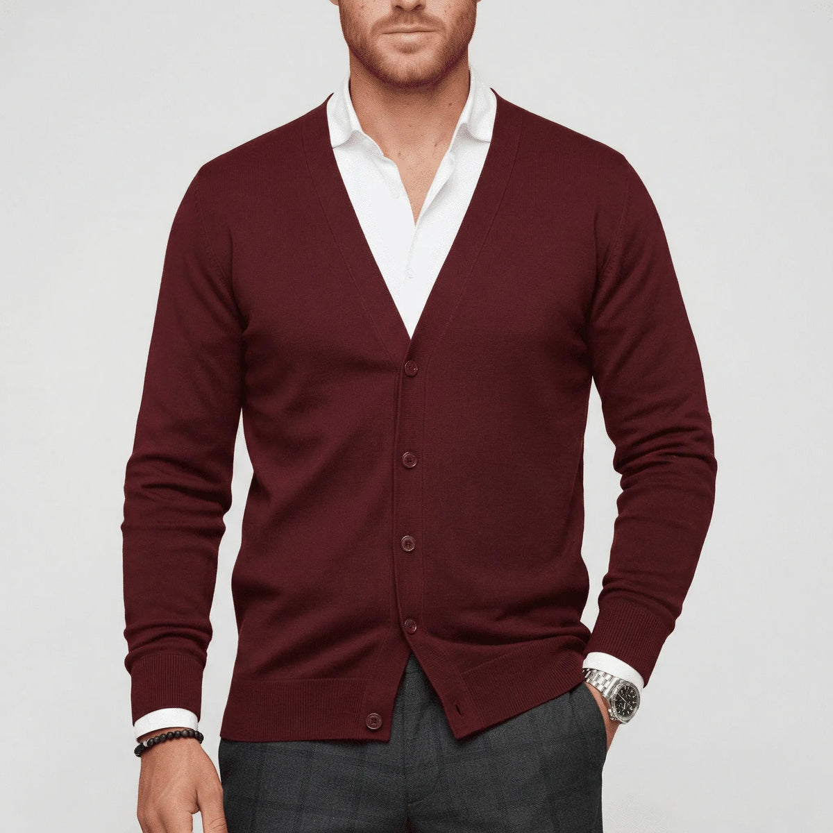 Slim-Fit Long-Sleeve Cardigan