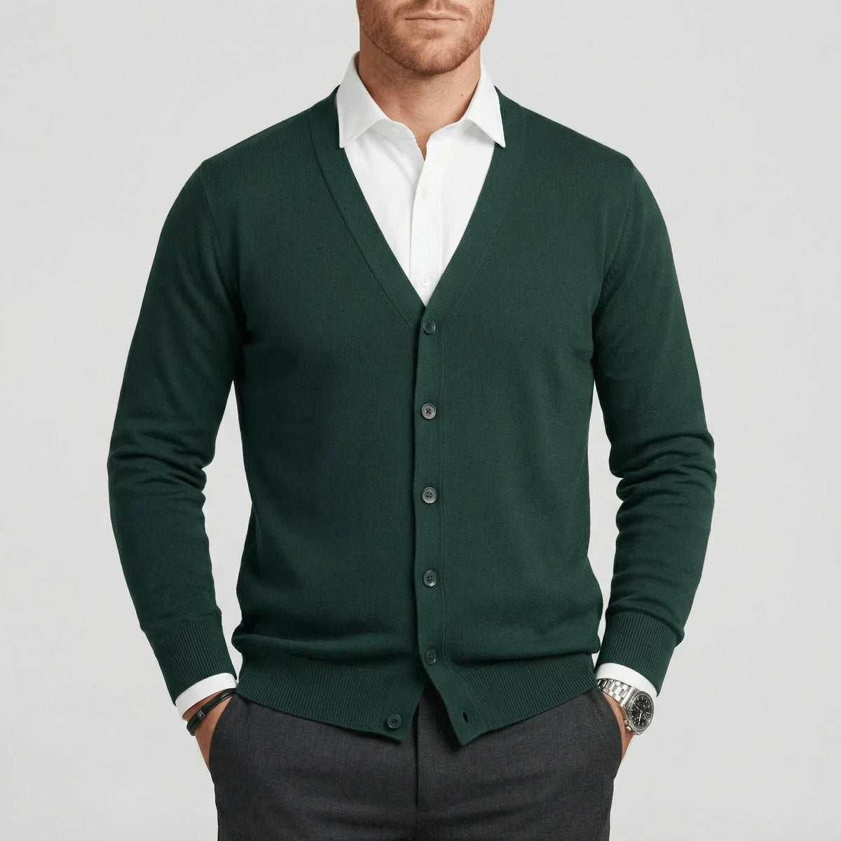 Slim-Fit Long-Sleeve Cardigan