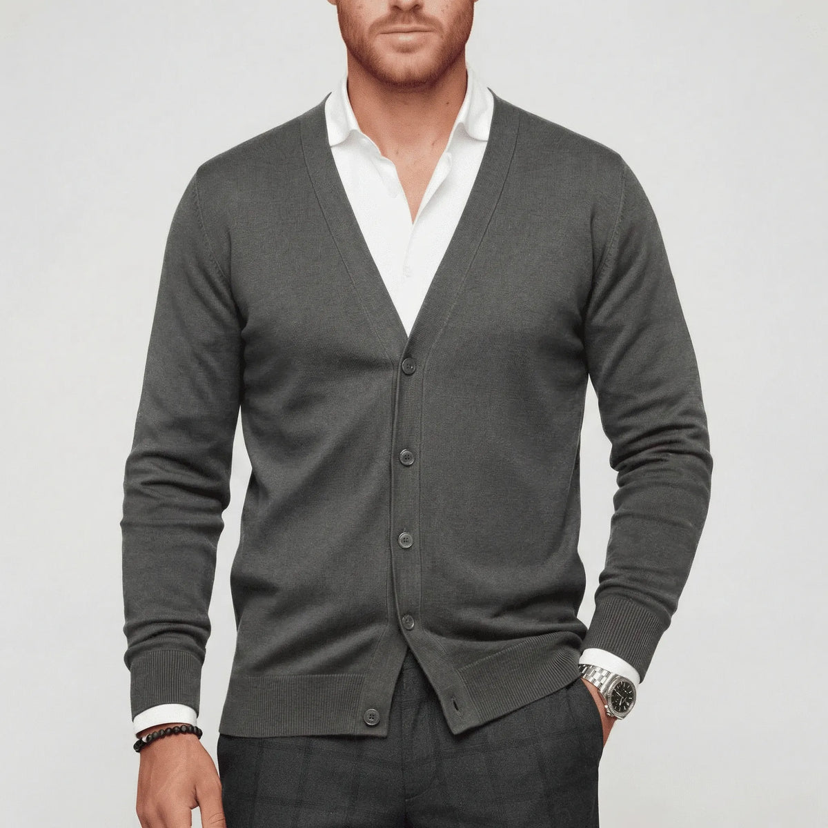 Slim-Fit Long-Sleeve Cardigan