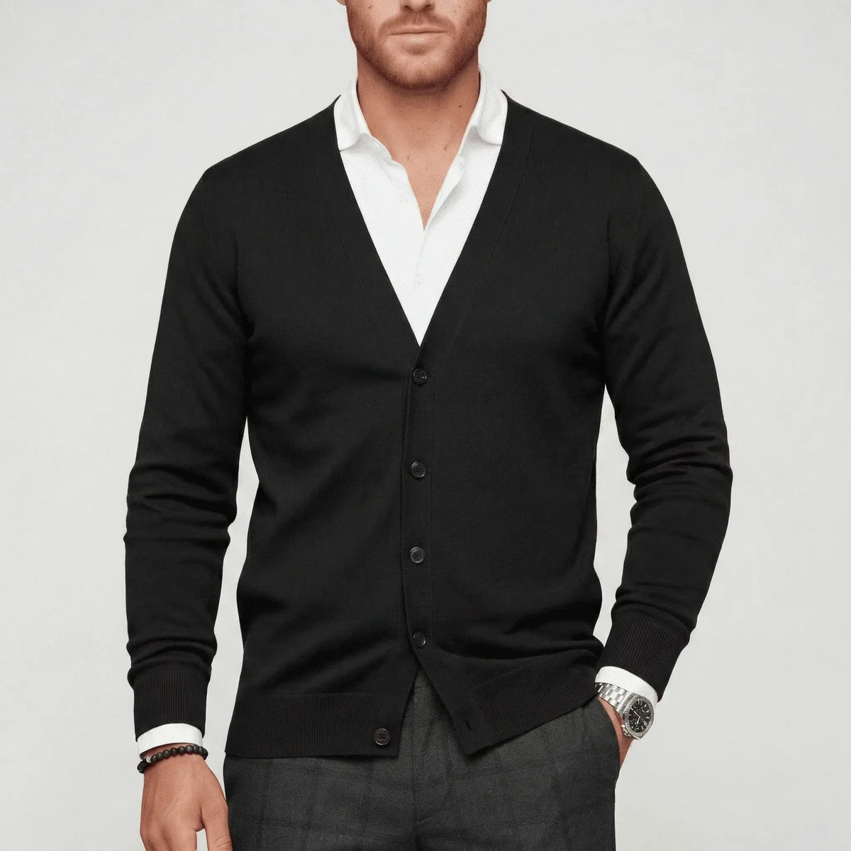 Slim-Fit Long-Sleeve Cardigan
