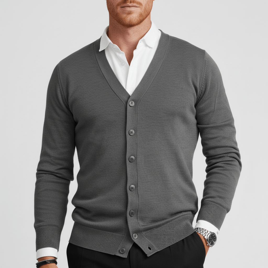 Slim-Fit Long-Sleeved Cardigan