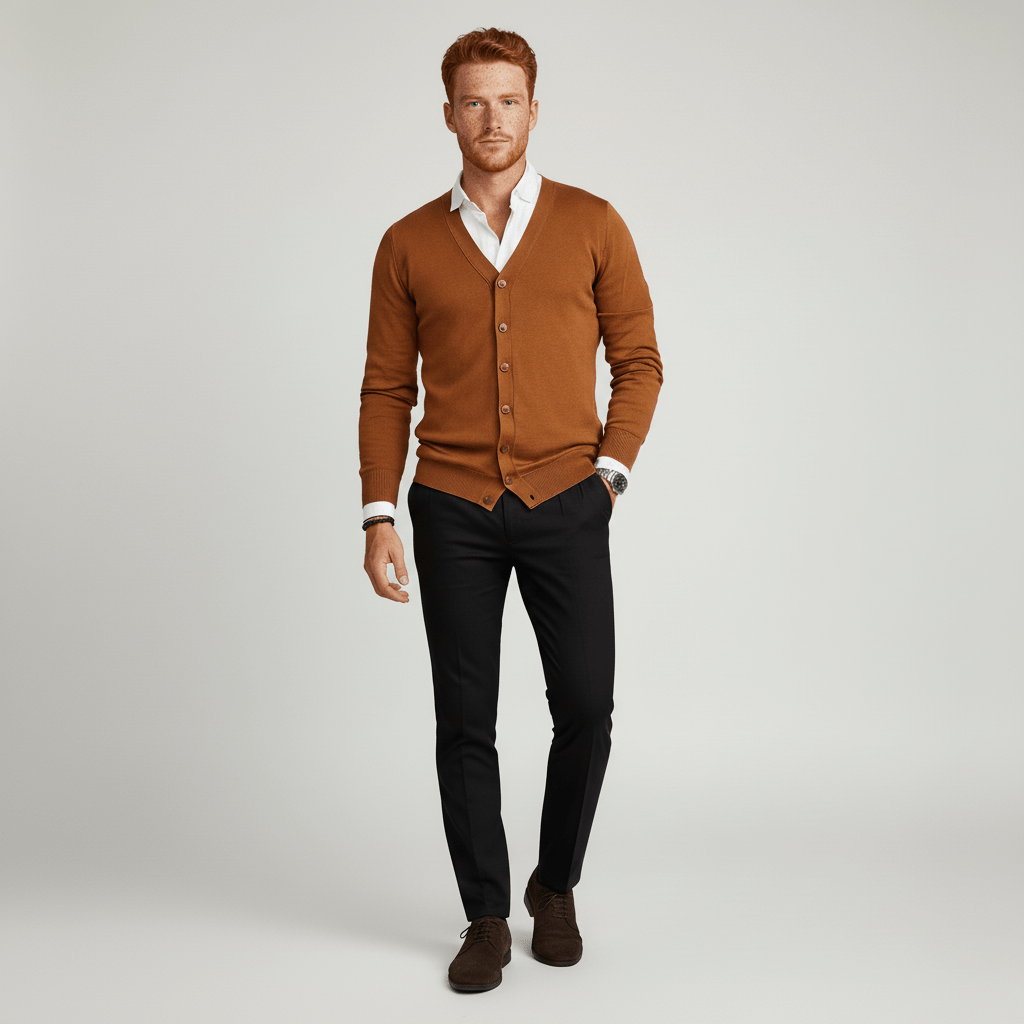 Slim-Fit Long-Sleeved Cardigan