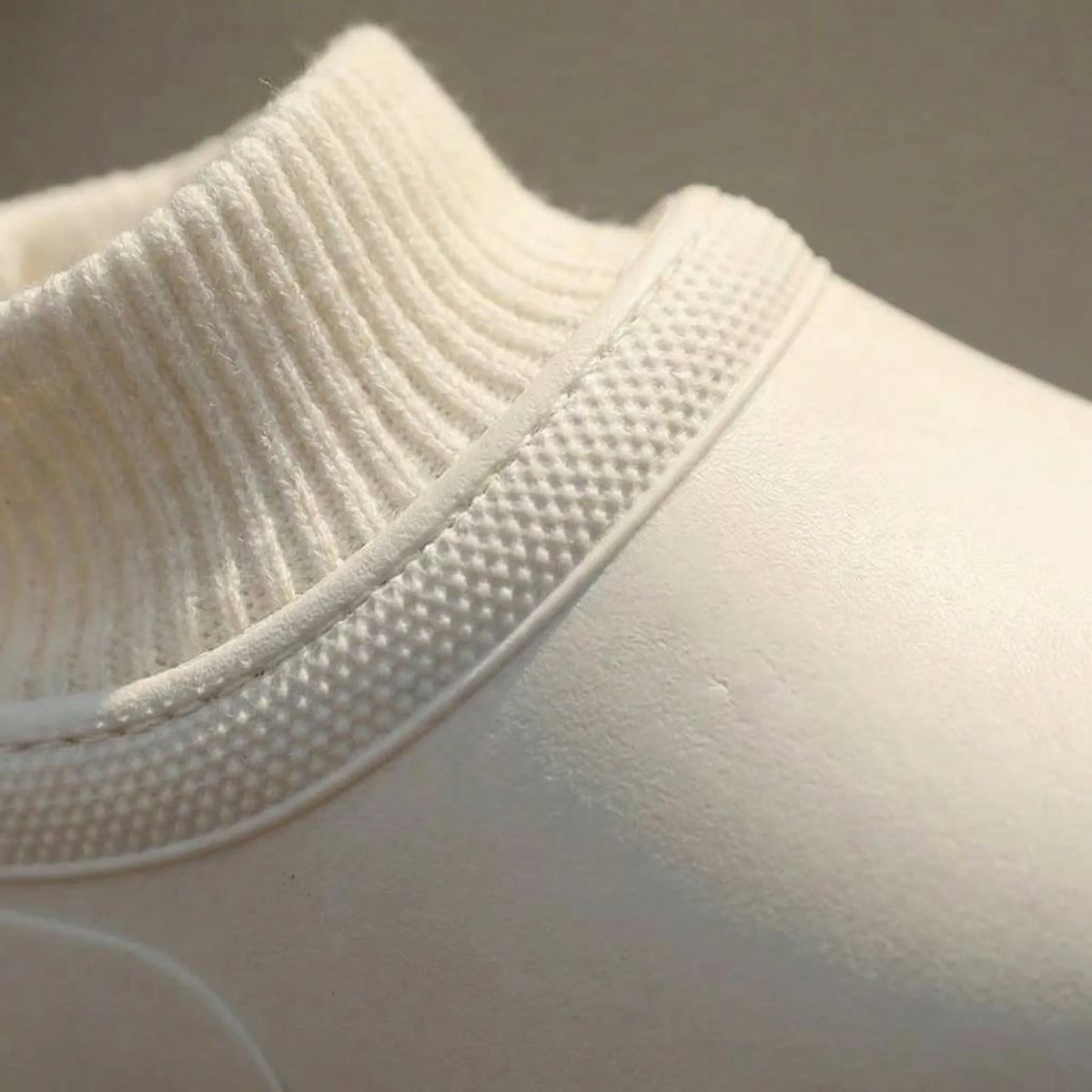Slip-On Clogs with Knitted Ankle Cuff