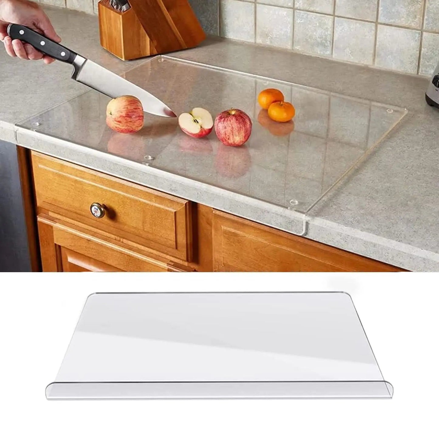 SlipSafe – Clear Cutting Board – Non-Slip and Discreet – Ideal for Modern Kitchens