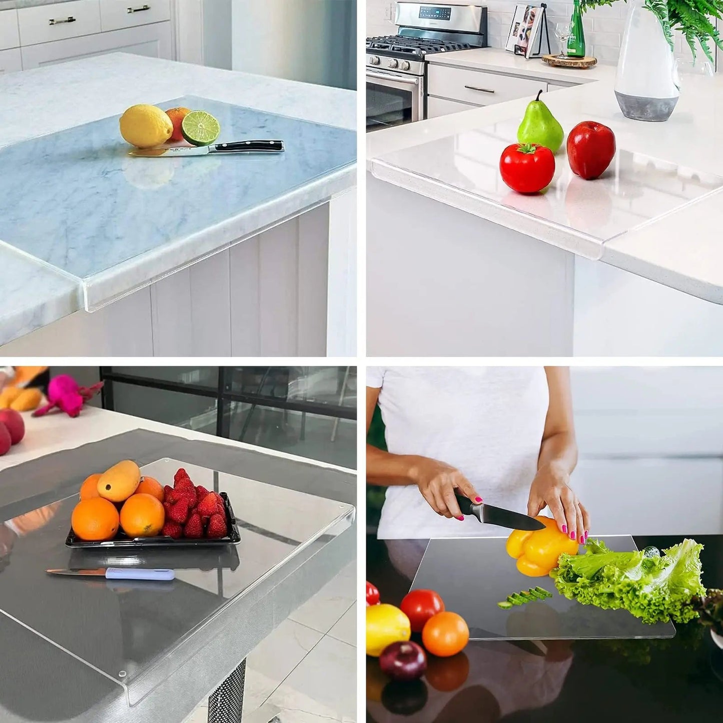 SlipSafe – Clear Cutting Board – Non-Slip and Discreet – Ideal for Modern Kitchens