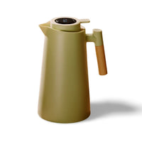 Smart Insulated Thermal Jug with Digital Temperature Display & Wooden Handle