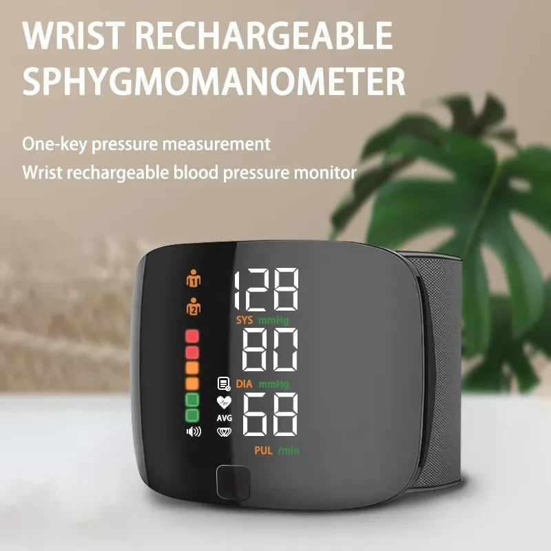 Smart Wrist Blood Pressure Monitor with Voice Alerts
