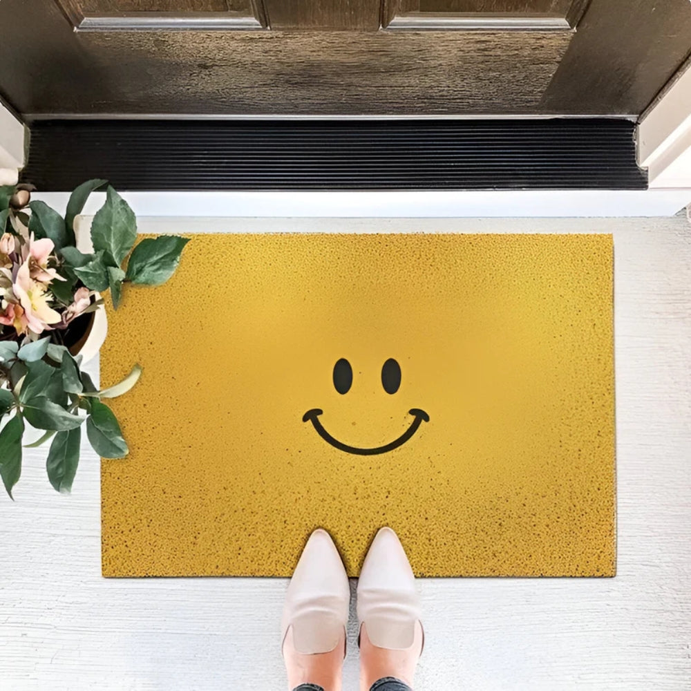 Smiley Face Doormat - Non-Slip Entrance Mat - Playful Indoor/Outdoor Rug - Image 1