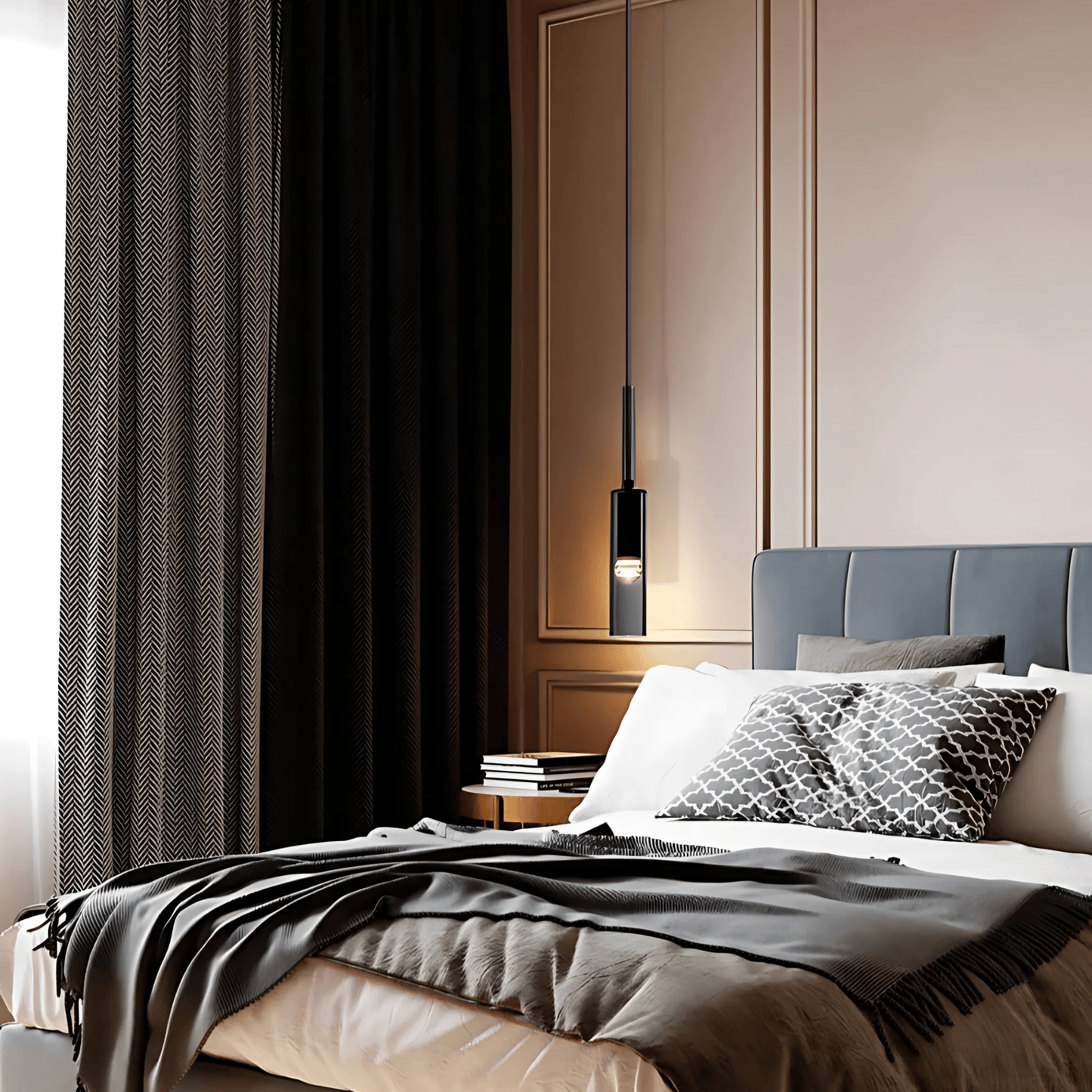 Smoke Glass Pendant Light - Modern Cylinder Hanging Lamp - Minimalist Design - Image 5
