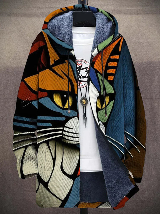 Soft Cozy Zip-Up Fleece Hoodie for Cat Lovers