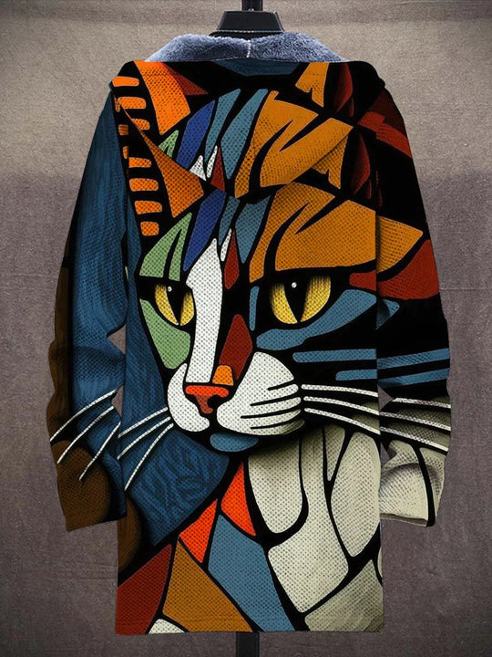 Soft Cozy Zip-Up Fleece Hoodie for Cat Lovers