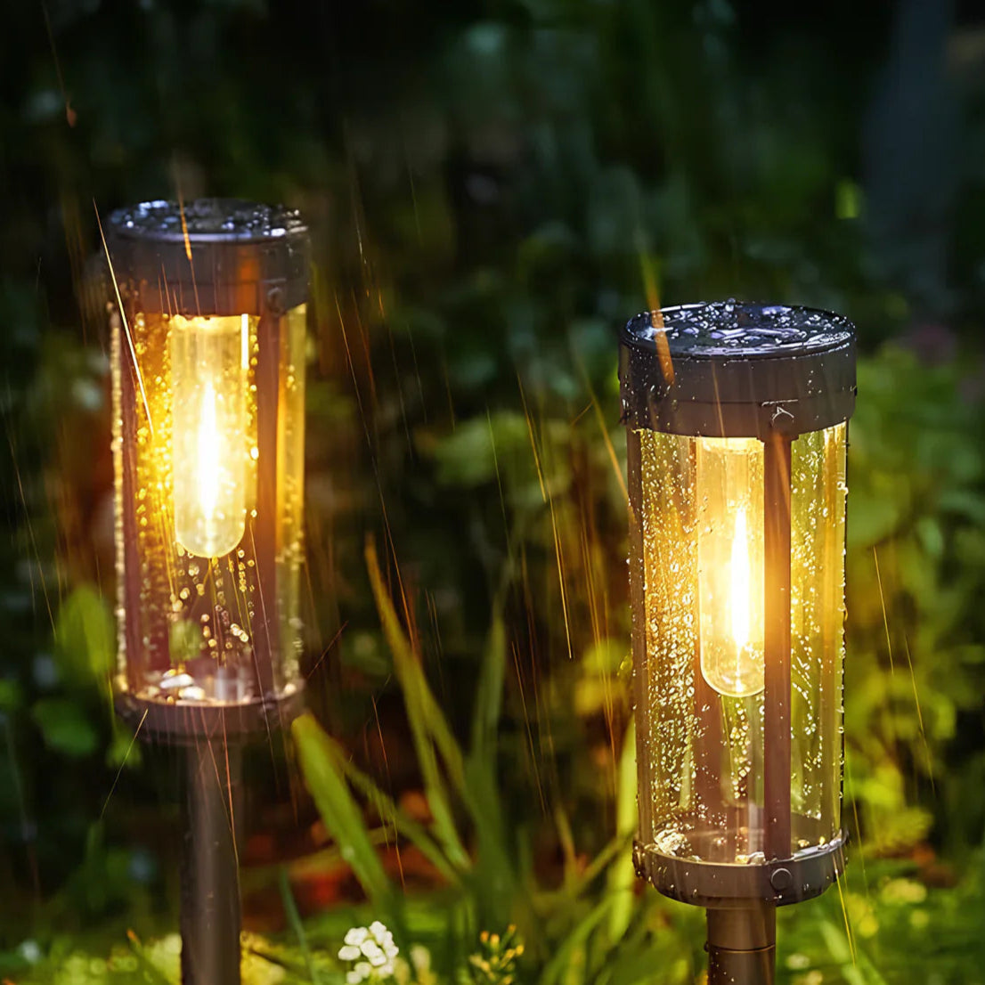 Solar Garden Torch Lights - Modern Pathway Lighting - Outdoor Lamp - Image 3