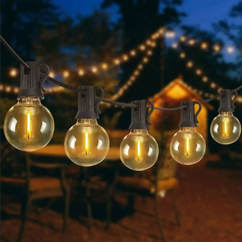 Solar Powered String Lights - Edison Style Bulbs - Outdoor Patio Lighting - Image 1