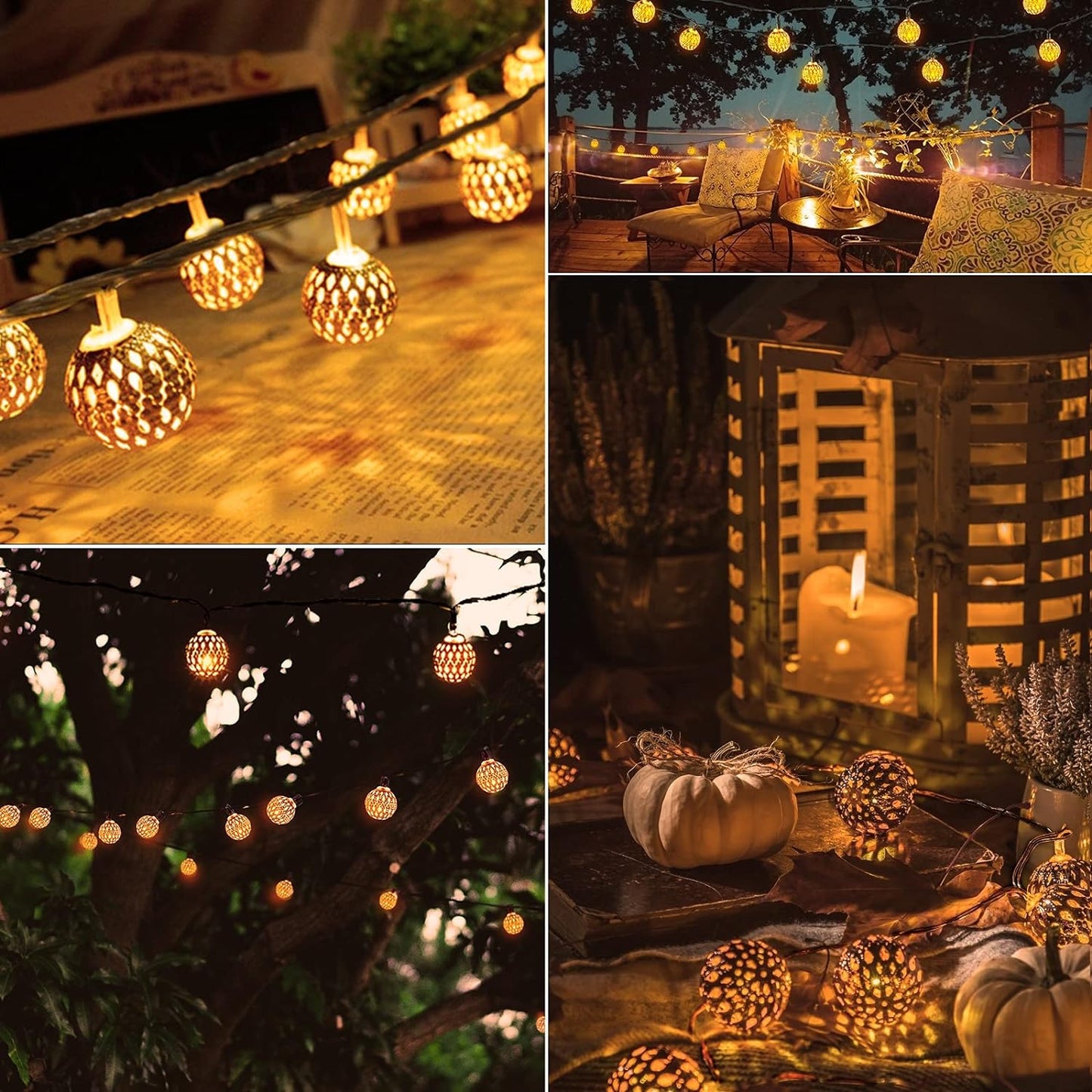 Solar String Lights - Moroccan Style Globe Fairy Lights - Weather Resistant - Image 3