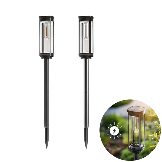 SOLEA Pathway Light - Black Metal and Glass - Modern Outdoor Garden Stake Light - Image 1