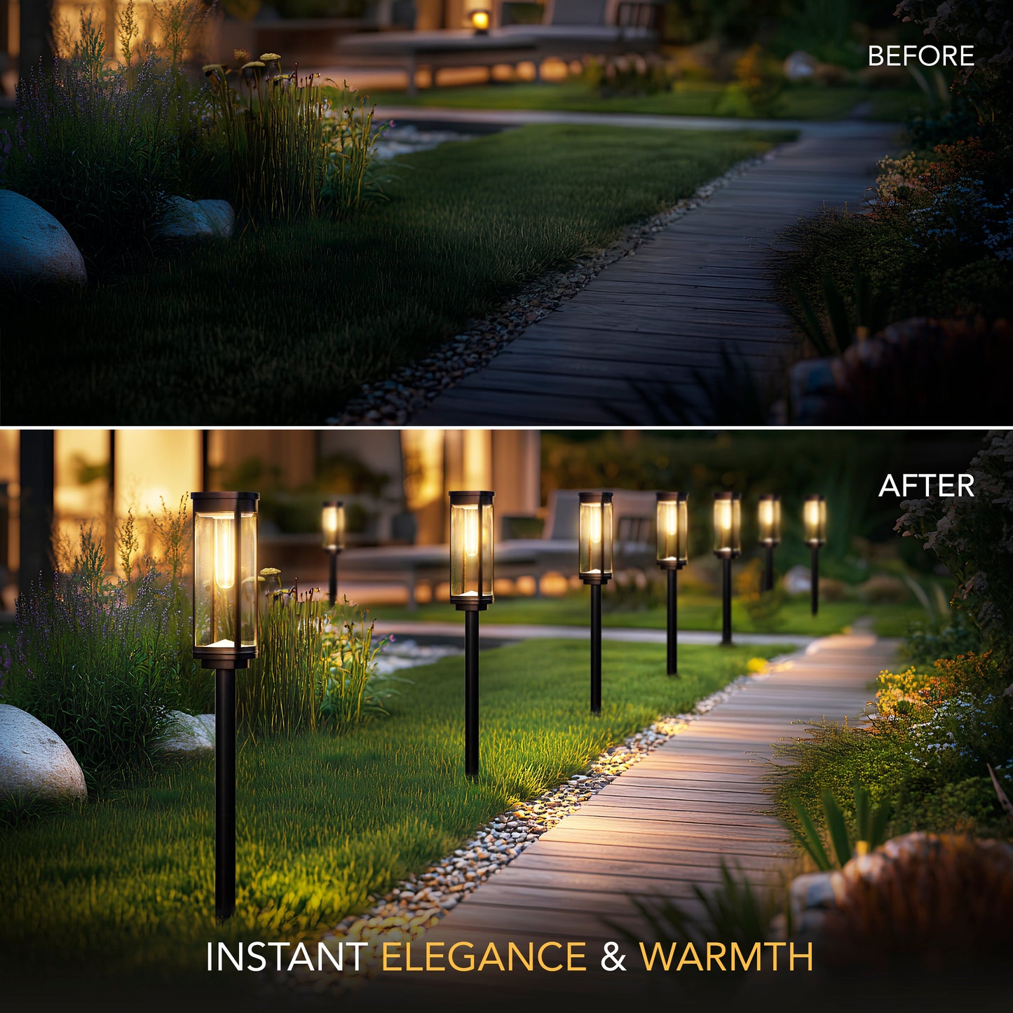 SOLEA Pathway Light - Black Metal and Glass - Modern Outdoor Garden Stake Light - Image 4