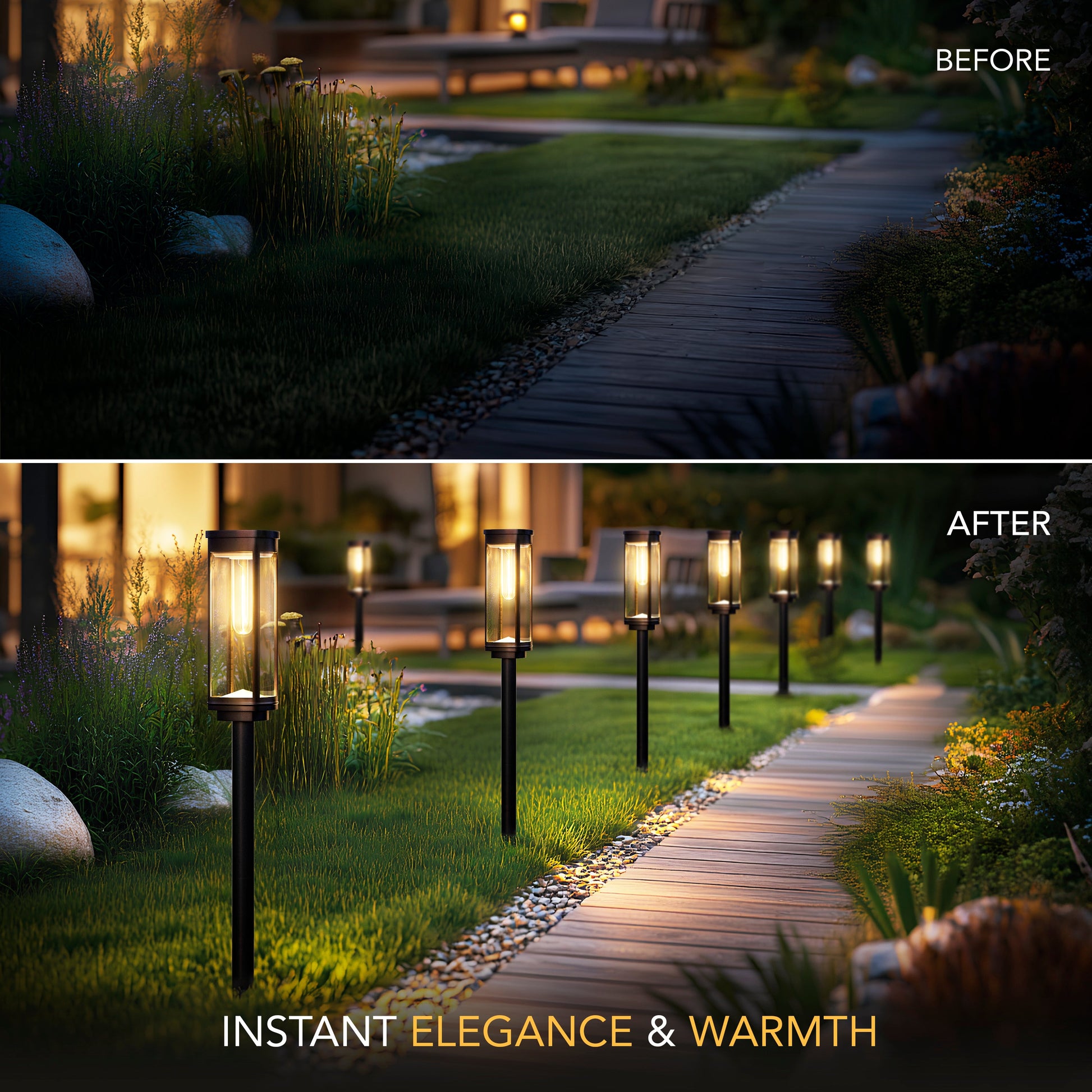 SOLEA Pathway Light - Black Metal and Glass - Modern Outdoor Garden Stake Light - Image 4