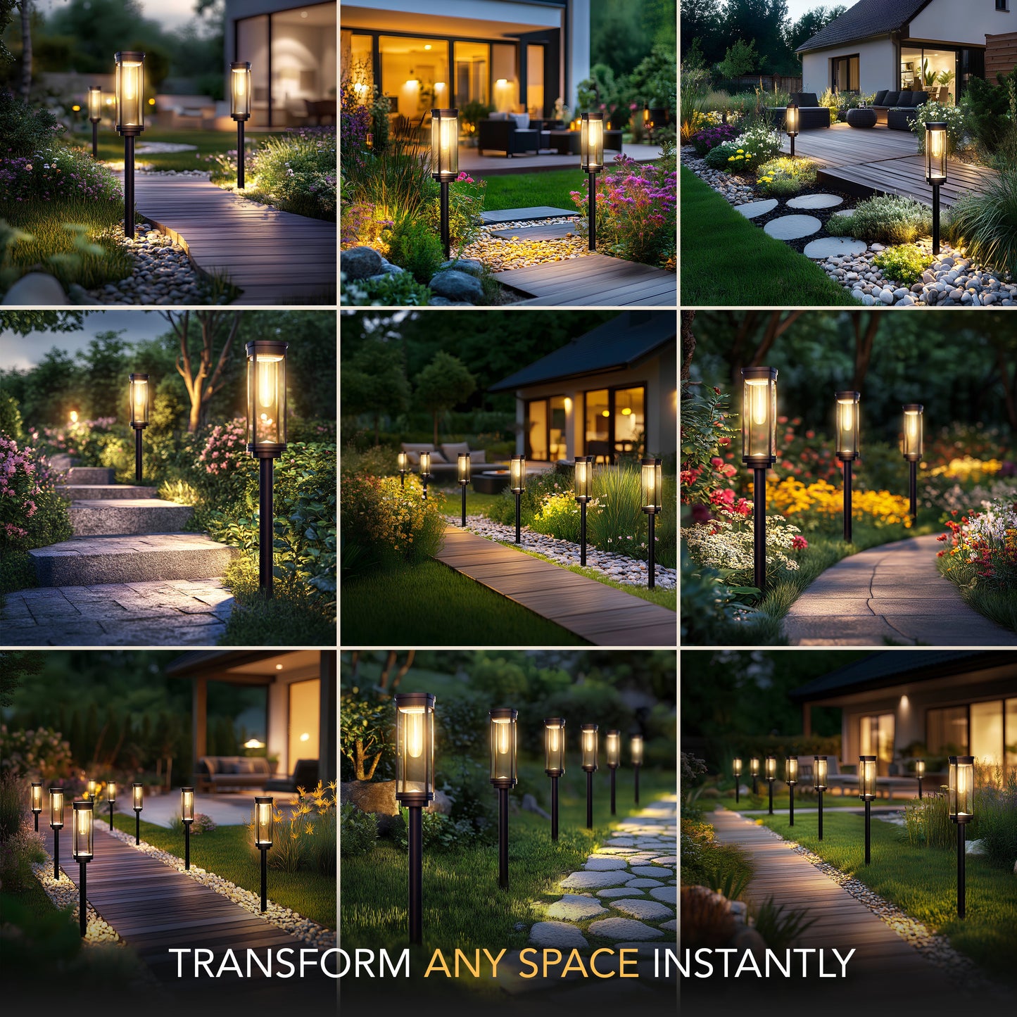 SOLEA Pathway Light - Black Metal and Glass - Modern Outdoor Garden Stake Light - Image 5