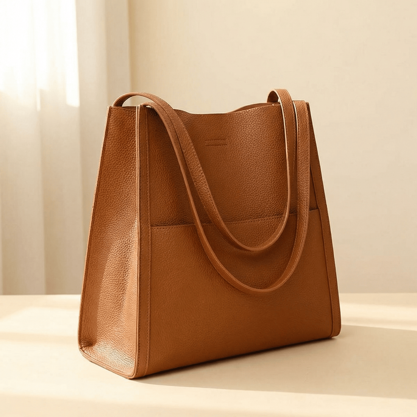 Solenne – Soft Leather Shoulder Tote Bag