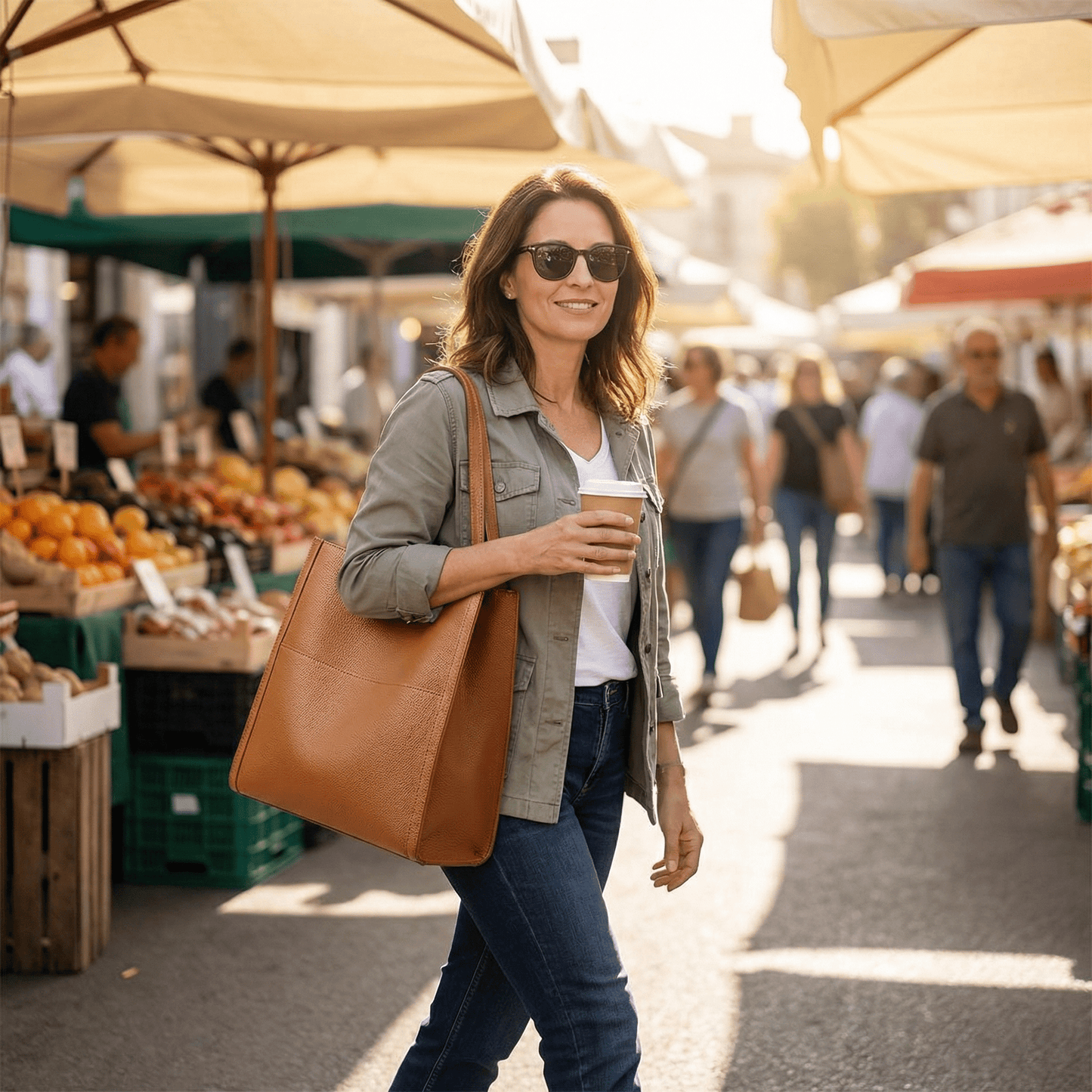 Solenne – Soft Leather Shoulder Tote Bag