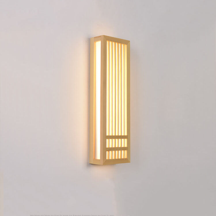 Solid Wood LED Wall Light - Modern Rectangular Sconce - Stylish Illumination - Image 6
