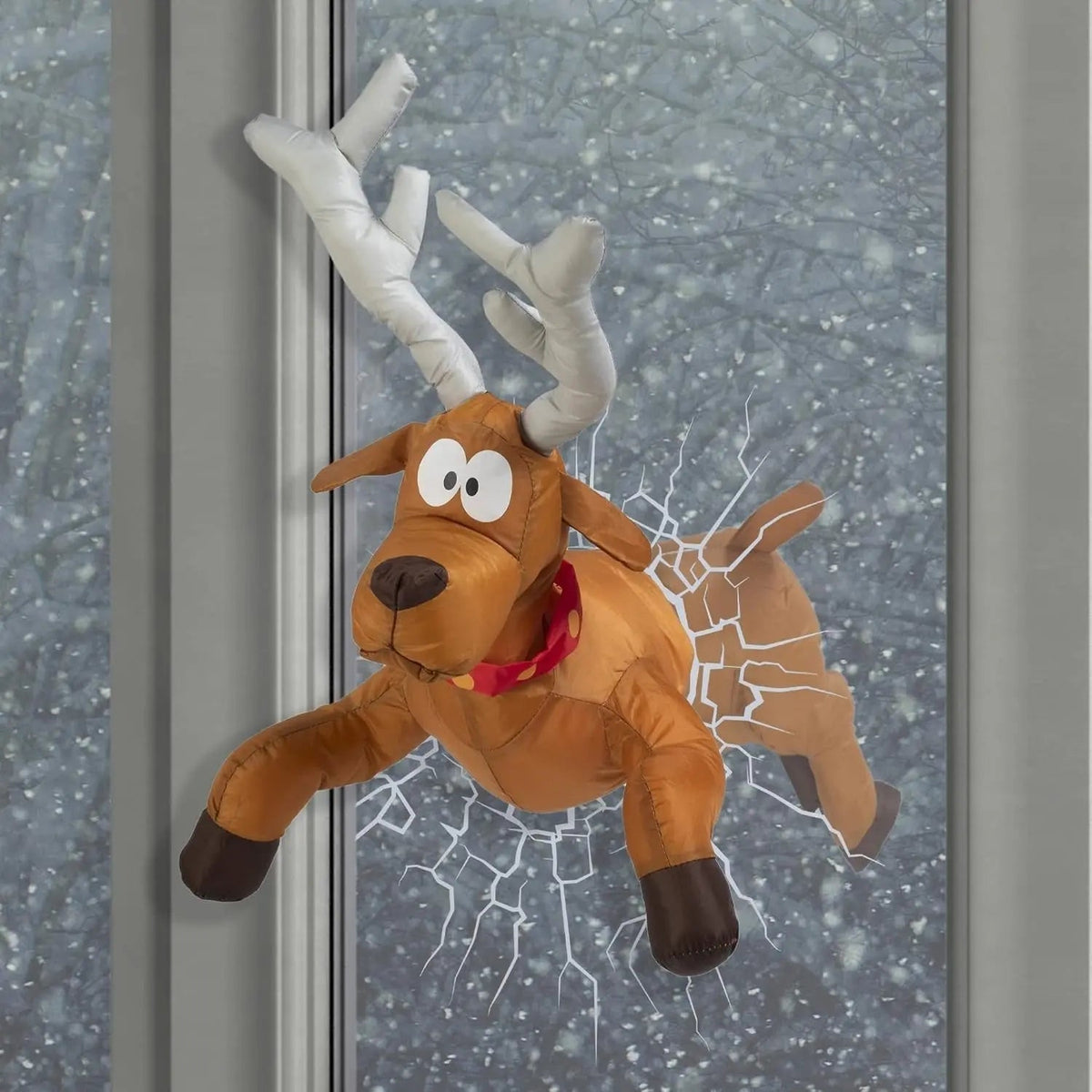 Sound-Activated Moving Santa Claus Window Christmas Figure