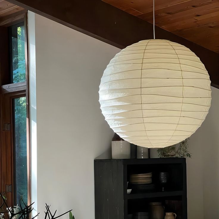 Sphere Paper Pendant Lamp - Modern Round Hanging Light Fixture - Image 11