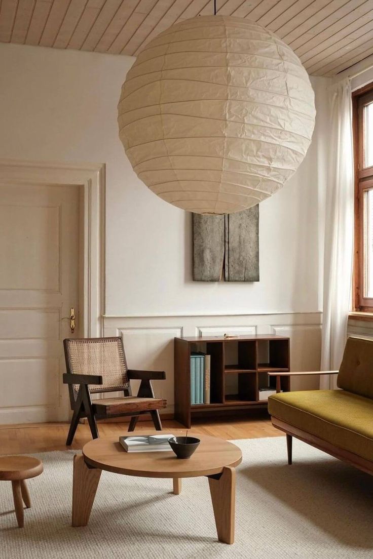Sphere Paper Pendant Lamp - Modern Round Hanging Light Fixture - Image 14