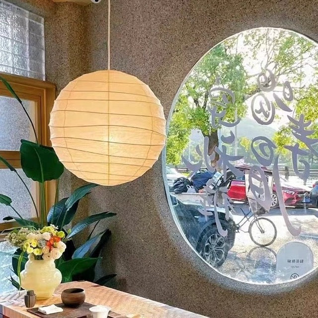 Sphere Paper Pendant Lamp - Modern Round Hanging Light Fixture - Image 3