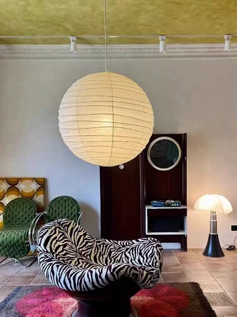 Sphere Paper Pendant Lamp - Modern Round Hanging Light Fixture - Image 4