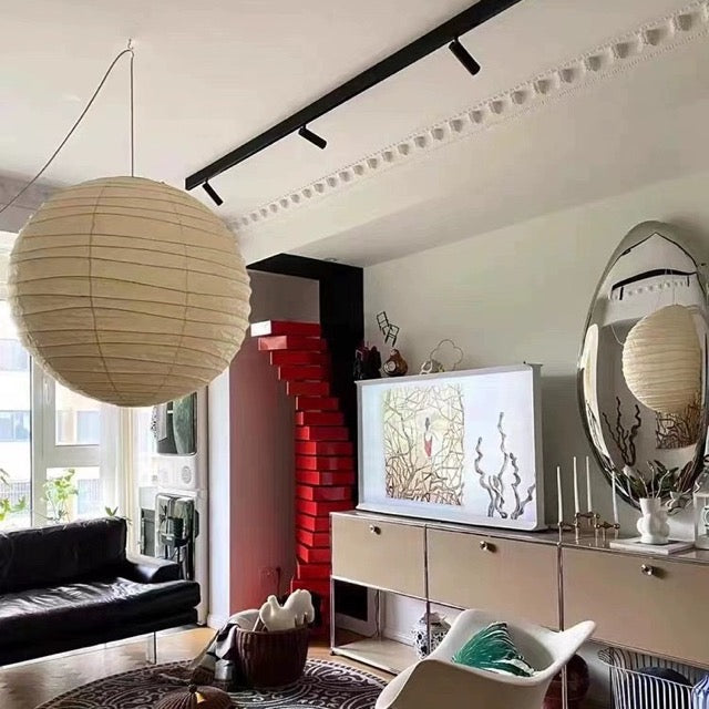 Sphere Paper Pendant Lamp - Modern Round Hanging Light Fixture - Image 5